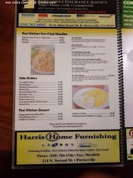 Choice of chicken, beef, pork, tofu or shrimp (add$2) thai fried rice. Online Menu Of Thai Kitchen Restaurant Porterville California 93257 Zmenu