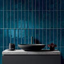 Vernici Sartoria Design Bagni Verde Acqua Bagni Grigio Scuro Bagni Piastrelle Blu