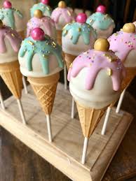 Helado Crema Cono Cake Pops Cumpleanos Pastel Pops Helado Etsy