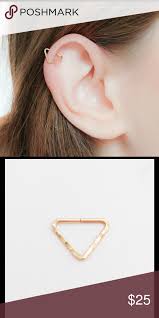 Triangle Helix Hoop Now In Gold Silver Rose Jewelry Earrings Jewelry Helix Hoop
