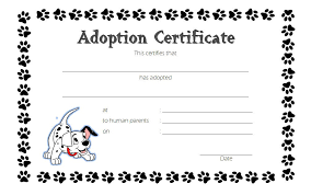 Puppy Dog Adoption Certificate Template Free 2 Adoption Certificate Pet Adoption Certificate Certificate Templates