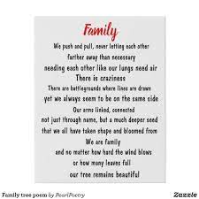 Family Tree Poem Faux Canvas Print Zazzle Com In 2021 Family Tree Quotes Family Poems Tree Poem