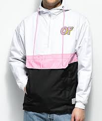 Odd Future White Pink Black Colorblock Anorak Jacket Zumiez Odd Future Clothing Anorak Jacket Jackets