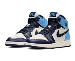 Jordan 1 Retro High Og Obsidian University Blue Grade School Kids Shoe Hibbett City Gear Kids Shoes Jordan 1 Retro High Air Jordans Retro
