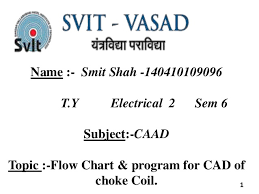 Flow Chart Program For Caad Of Choke Coil