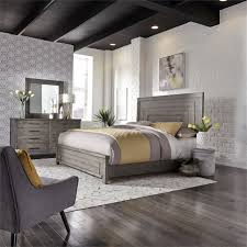 .distressed panel bedroom set twin full intended for lovely coastal bedroom furniture sets. Modern Farmhouse Panel Bed 6 Piece Bedroom Set In Distressed Dusty Charcoal Finish By Liberty Furniture 406 Br Qpbdmn
