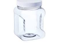 Wide-Mouth PET Grip Jar with Lid, 32 oz, Clear, 12 Piece