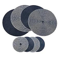 Bring a touch of refined decor to the table with coasters. U Artlines Placemats Indoor Outdoor Round Cotton Table Mats With Coasters Perfect For Fall Dinner Parties Bbqs Christmas Parties And Everyday Use 4pcs Placemats 4pcs Coasters A Dark Blue Walmart Com Walmart Com