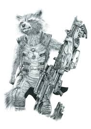 Rocket Raccoon Pencil Portrait Drawing Print Etsy In 2020 Pencil Portrait Drawing Portrait Drawing Raccoon Drawing