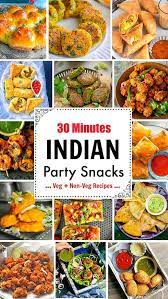 30 Minutes Indian Party Snacks Samosa Curry Puff Paneer Pizza Aloo Tikka Aloo Bonda Chicken Pakora Quick Indian Snacks Veg Recipes Indian Snack Recipes