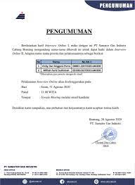Pengumuman Interview Pt Samator Gas Industri Akurasi