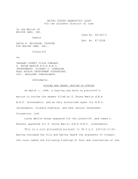 UNITED STATES BANKRUPTCY COURT