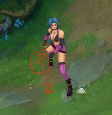 I saw Jinx art with big breasts from this artist (Evviart), and something  wanted to draw a concept in the form of a skin for her. This is what I  ended up