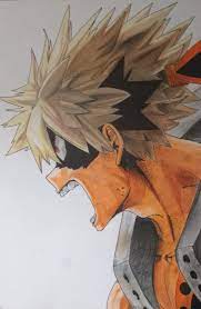 Deku (detroit smash 100%) lemillion vs overhaul. Drawing Bakugou Katsuki From The Anime My Hero Academia Using Colour Pencils Zhcsubmissions