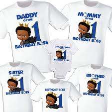 First Birthday T Shirt For Baby Boy African American Boss Baby Matching Birthday T Shirt In 2020 Boss Birthday Boss Baby Baby Boy 1st Birthday Party