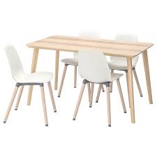 Lisabo Leifarne Tisch Und 4 Stuhle Eschenfurnier Weiss Esszimmer Mobel Stuhle Und Furnier