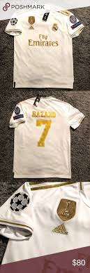 Compared with shopping in real stores, purchasing products including jersey on dhgate will endow you great benefits. Eden Hazard Real Madrid Champions League Jersey Home Jersey For Real Madrid 2019 2020 Ucl Season This Is A Medium Jerse Adidas Shirt Tee Shirts Clothes Design