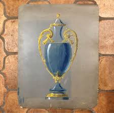 Late 19thc Watercolor French School Baluster Vase Available A Vendre Aquarelle Ancienne Ecole Francaise Fin Candle Sconces Wall Lights Sconces