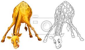 Gekritzel Die Tier Fur Giraffe Zeichnen Fototapete Fototapeten Farben Geschopf Giraffe Myloview De