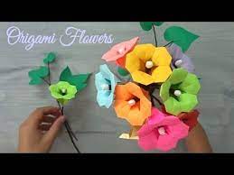 Origami Flower How To Make Paper Flower Bouquet Origami Flower Tutorial Youtube Origami Flowers Tutorial Origami Flowers Origami Flower Bouquet