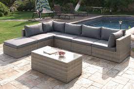 From Start To Finish This Versatile 7 Piece Patio Sofa Makes Any Outdoor Space Luxurious Living Available In Dark Patio Sofa Set Patio Sofa Patio Sectional