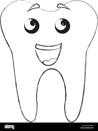 Sketch Draw Tooth Cartoon Stock Vector Image & Art - Alamy