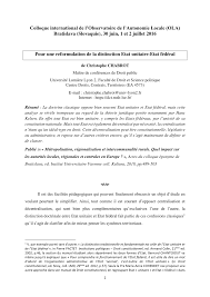 Au lieu d'avoir l'exposant t+l. Pdf Pour Une Redefinition De La Distinction Etat Unitaire Etat Federal