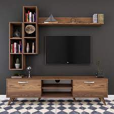 rani a9 duvar rafli kitaplikli tv unitesi ceviz m16 urun kodu 262 whatsapp siparis 054 tv unit furniture design living room tv unit designs living room tv unit