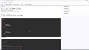 This Free Online Tool Lets You Convert A Html File Into A Sql File No Need To Download Or Install Any Software Click To Convert In 2020 Sql Free Online Tools Online
