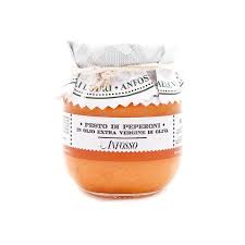 30 in un mixer mettere il peperone, le noci, le foglie di basilico, il sale, il pepe e un po' d'olio e cominciare. Pesto Di Peperoni In Olio Extravergine Anfosso 85gr