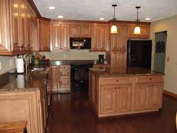 Maple Kitchen Cabinets With Dark Wood Floors Dark Countertops Google Search Maple Kitchen Cabinets Wood Floor Kitchen Maple Kitchen