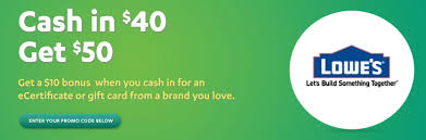 Lowe's gift card promo code. Coinstar Promotional Offer 50 00 Lowes Gift Card For 40 00 Coupons 4 Utah