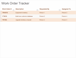 You may also see printable order form templates. Work Order Tracker