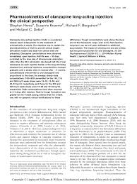 Pdf Pharmacokinetics Of Olanzapine Long Acting Injection The Clinical Perspective