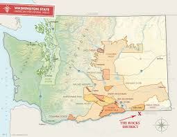 Washington Wine Region Map With The Rocks District Ava Washington Wines Washington State Wine Region Map