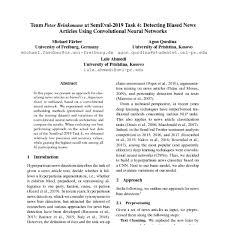 Nécessaire] de la région qui deviendra. Team Peter Brinkmann At Semeval 2019 Task 4 Detecting Biased News Articles Using Convolutional Neural Networks Acl Anthology