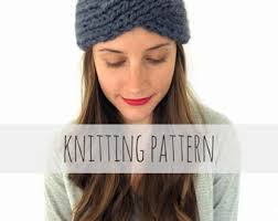 Knitting Pattern // Chunky Soft Knit Turban Headband Ear Warmer //  Crisscross Headband Pattern PDF