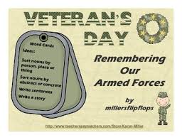 Veteran S Day Remembering Our Armed Forces Word Card Freebie Speech Language Activities Words Teachers Aide