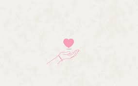 Minimalistic Heart In Hand Desktop Wallpaper