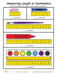 Measure In Centimeters Worksheet Education Com Measurement Worksheets First Grade Math Worksheets Math Measurement