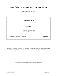 Brevet 2023 Dictée | PDF