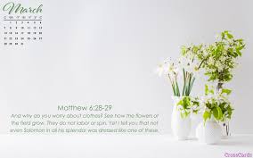 Calendar for the christian year 2021. March 2021 Matthew 6 Desktop Calendar Free March Wallpaper