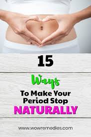 Take higher doses of ibuprofen to halt or delay your period. How To Stop Your Period Naturally How To Stop Period How To Stop Your Period Period Bleeding