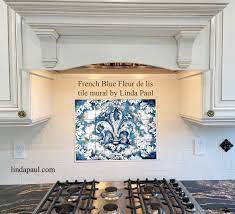 Wall color for dining room and wood tiles. Fleur De Lis Tile Backsplash Mural For Kitchen Wall Decor