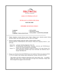 Dpb30083 Business Ethics Palt Dis 2020 Jabatan Perdagangan Penilaian Alternatif Palt Sesi Dis Studocu