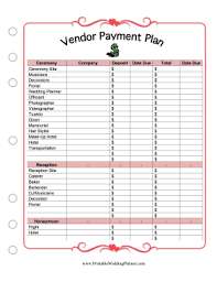 Great For Wedding Budget Planning This Printable Payment Plan Lists The Fee Wedding Planning Websites Wedding Planning On A Budget Wedding Planning Printables