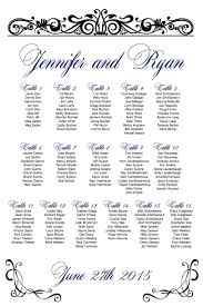 Seating Chart Templates For Wedding Reception