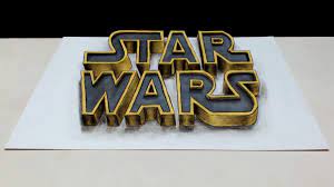 My Star Wars Logo Drawing Optical Illusion Starwars Disney 3d Art Drawing Draw Niceartonline