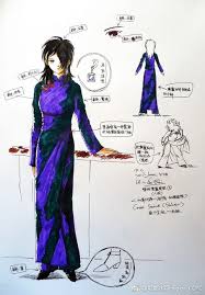 My Paintings Saint Seiya Hand Painted My Own Design Saint 2017 June 4下午完成 梨 南十字座 自己人设 水性笔 水彩笔 人物造型 梨的私服造型 越南奥黛 青紫色 这是把她与冰河和纱织他们一行人 Design Saint Seiya Art