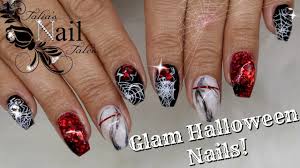 Glam Halloween Nails Gel Nail Tutorial Youtube